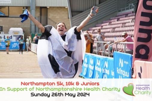 Taking place on Sunday May 26, 2024, the 5k and 10k event starts and finishes at Sixfields stadium and takes runners on a road-closed route around Northampton. There is also a juniors event. The event is in support of Northamptonshire Health Charity.