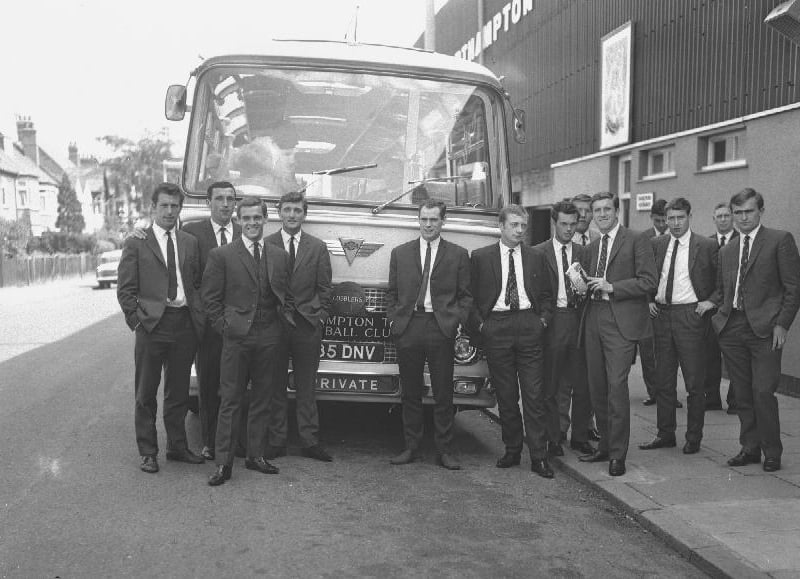 Cobblers leave for Burnley, September 7, 1965
