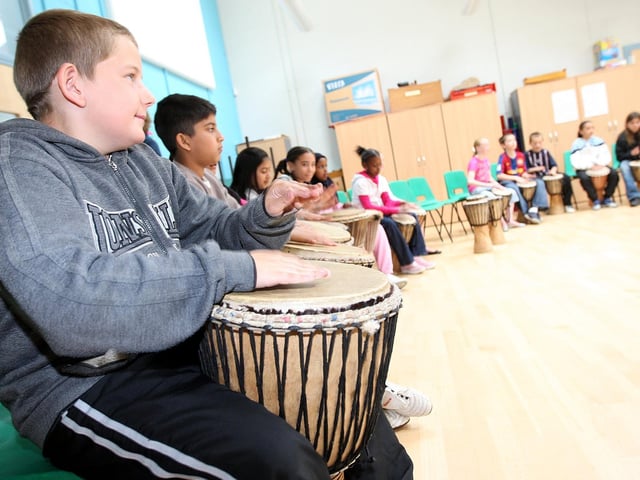 2008 - Drumming workshop at St James C of E Primary School, as part of the school's cultural diversity week.