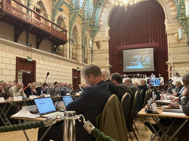 The council meeting was held in the Guildhall, Northampton on Thursday March 21.