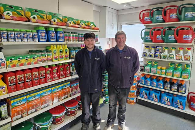 James Pearce with his son Luke, have launched a new family-run garden centre at Nene Valley Paving in Billing Garden Village.
