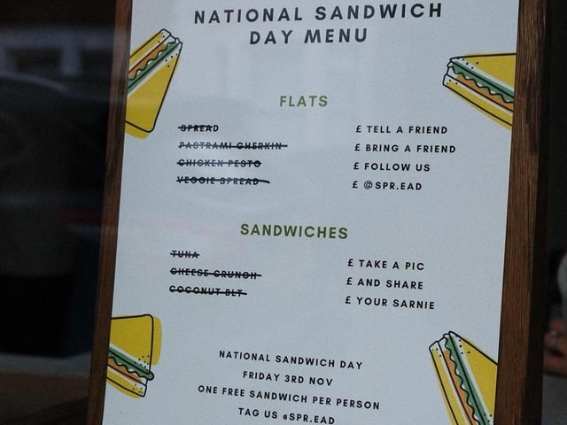 The popular sandwich shop had given all the sandwiches away by 11.30am, just two-and-a-half hours after opening to a queue of people.