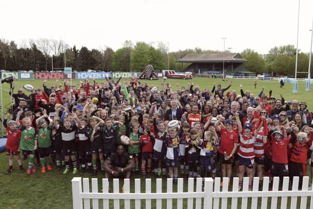 All clubs gather around after a day of rugby with some ex-Lion players