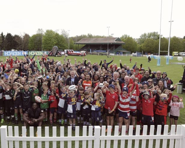 All clubs gather around after a day of rugby with some ex-Lion players