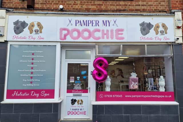 Pamper My Poochie offers holistic dog spa and dental treatments, dog sitting, walking and their popular wedding chaperone service.
