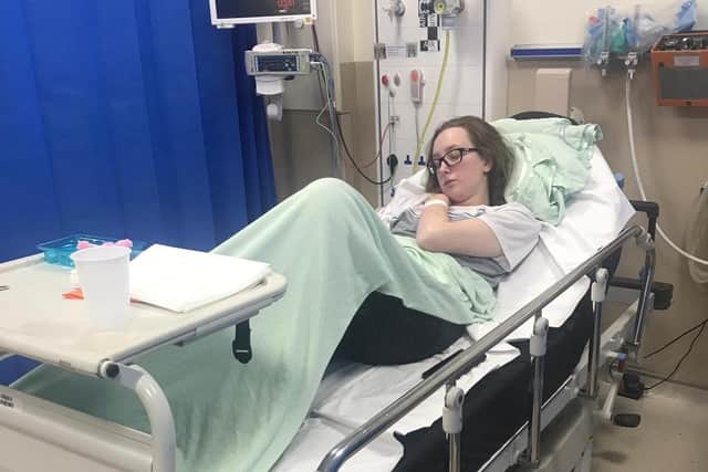 Over the past year, the 24-year-old has experienced a number of septic shock episodes – which has seen her spend 16 of the last 18 months in hospital, many in intensive care.