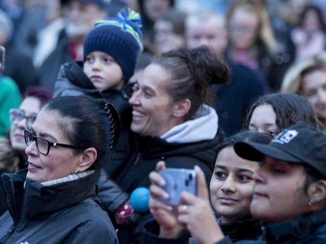 Panto stars, the town mayor, Santa and singer Billy Lockett joined the fun as Northampton switched on Christmas lights on Saturday (November 28).