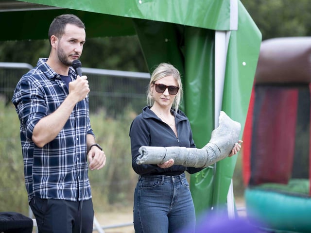 Palaeontologist Dr Dean Lomax passed on some of his expert knowledge