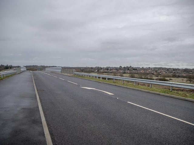 The £57.4 million project connects the A428 Harlestone Road, near Harlestone Firs, with the A5199 Welford Road, near the Windhover pub.