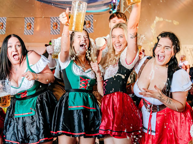 Hundreds of revellers let loose at the popular German-themed event at Delapre Abbey