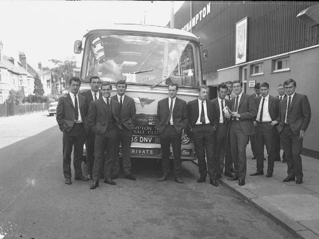 Cobblers leave for Burnley, September 7, 1965