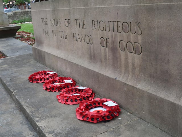 A flag raising service took place at The Guildhall, followed by service in the memorial gardens at All Saints Church, on Thursday May 8.