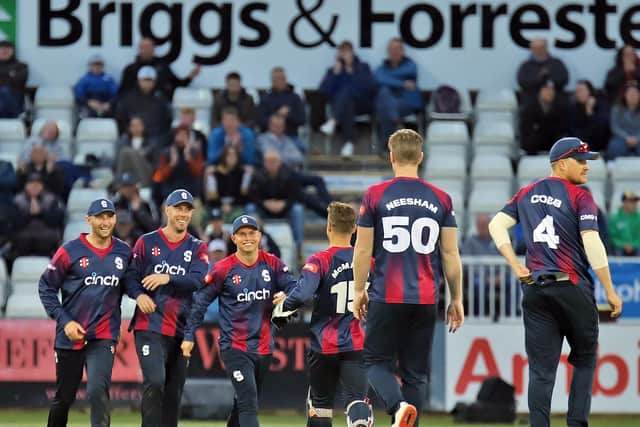 The Steelbacks celebrated a big win against the Foxes on Wednesday night (picture: Peter Short)
