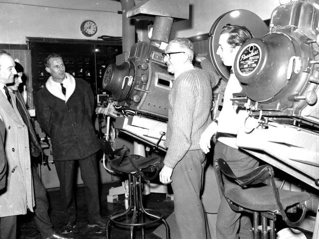 Peerless projectors at a Northampton cinema, February 21, 1964