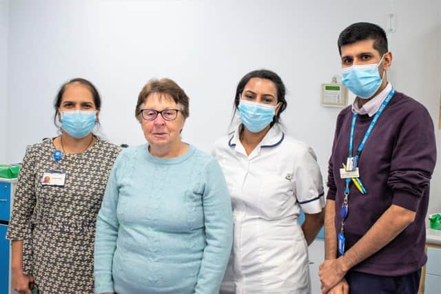L-R Dr Deepali Vaidya, Susan Galloway, Bansi Mulji-Shah and Maulik Darji.