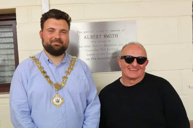Mayor of Kettering Ben Jameson and NN Clear Speakers President Carl Peach at a recent meeting.