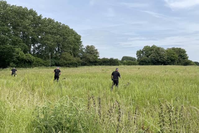 Met Police officers have searched and area near Naseby, just off the A14 for the remains of Frank McKeever