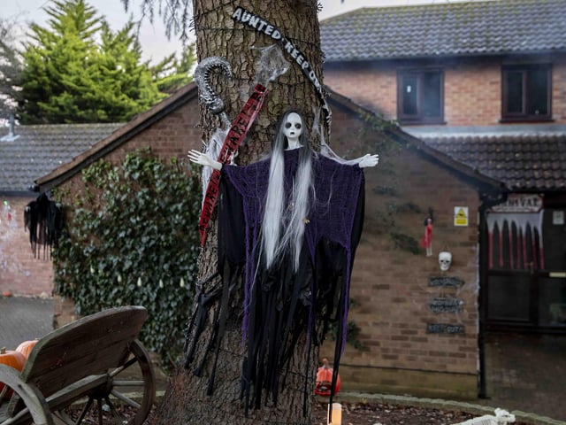 Carved pumpkins, skeletons named after staff members, a grim reaper and so much more.
