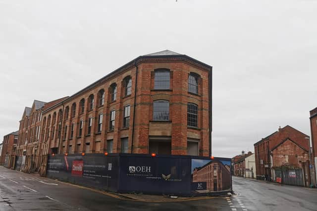 The wrap and scaffolding was removed from the building this month (December)