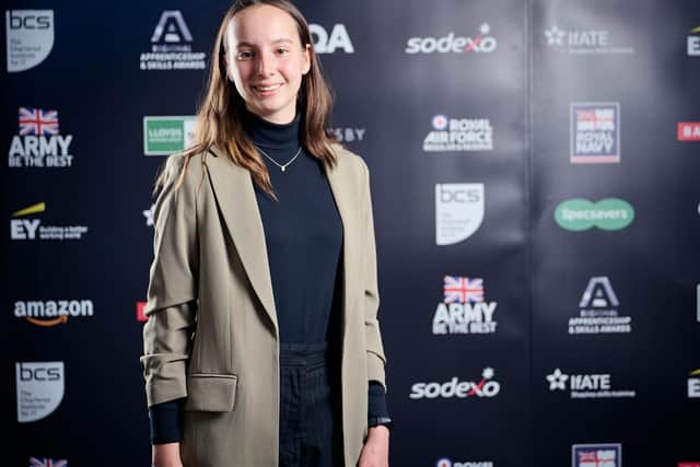 Viktoriia at the East Midlands National Apprenticeship and Skills Awards Ceremony