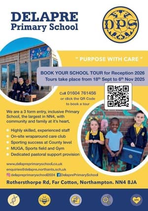 Delapre Primary School Reception tours 2026 start from 18th September 2025.