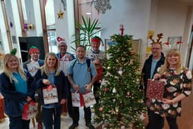 Christmas 'elves' from Northamptonshire Health Charity and NHFT at Berrywood Hospital  