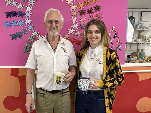 Director Ronald Gunn and manager Hope Dimmer run Potz Ceramic Studio, which offers a family-friendly environment for people of all ages and abilities with a desire to paint pottery.