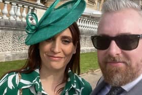 Acorn Analytical Service’s Ian and Sian Stone pictured at Buckingham Palace.