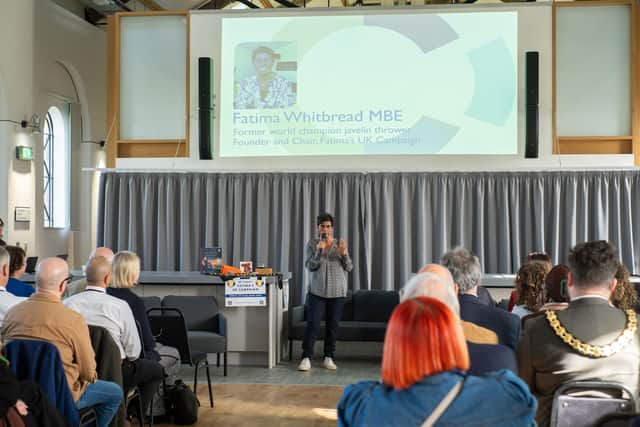Guest speaker Fatima Whitbread MBE at the launch of the Pathways to Independence: Care Leavers Fund.