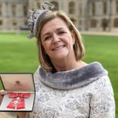 Tracy Whittaker-Smith was awarded with the MBE by Prince William for her decades of service to trampolining.