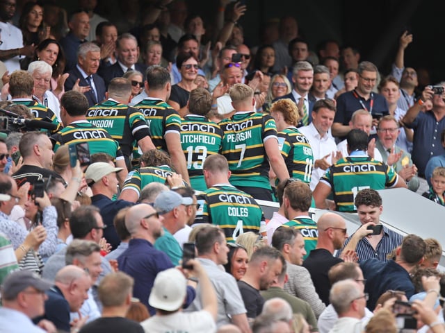 Saints fans at Twickenham on Saturday June 20