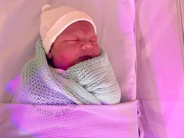 Oscar Dudley born at 2.27pm on July 12 at Northampton General Hospital, weighing 8lb 11oz.
