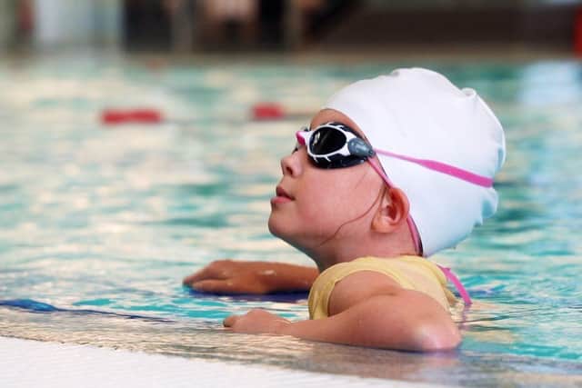 Rose in the water during a swimming lesson