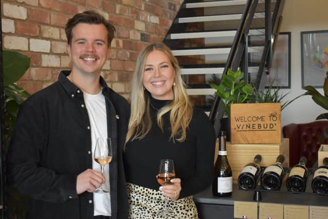 Vinebud founder Josh Moinet and his partner Sally