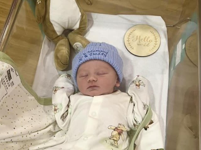 Logan Luke Lee born at 8.25am on January5 at Northampton General Hospital, weighing 6Ibs 14oz.