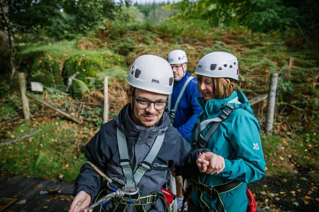 The seven kilometre trek, where walkers will pass through the 480 metre long Kelmarsh Tunnel, will start at 10am on October 22. Pictured is one of the association's members taking part in their annual residential trip for visually impaired people. Photo: Steven Barber.