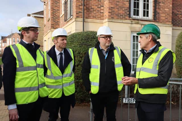 Left ro right: Alex Burghart, Lee Rowley, Steve Feast, Stuart Docker on a site tour