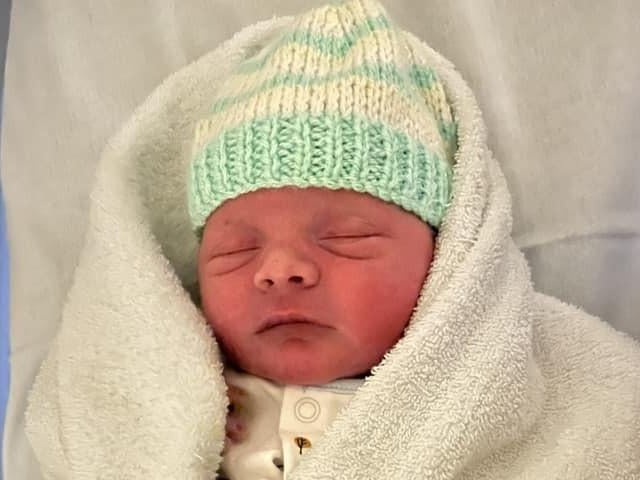 Finley Isaac Rhys born at 12.37am on June 5 at Northampton General Hospital, weighing 7lbs 5oz.