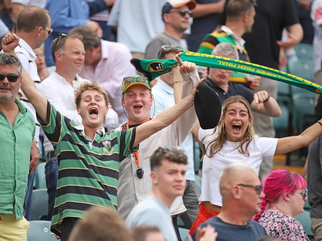 Saints fans at Twickenham on Saturday June 20