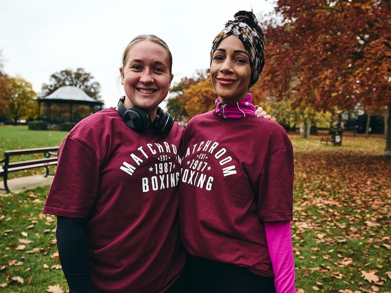 These runners were happy to face the camera at Abington Park