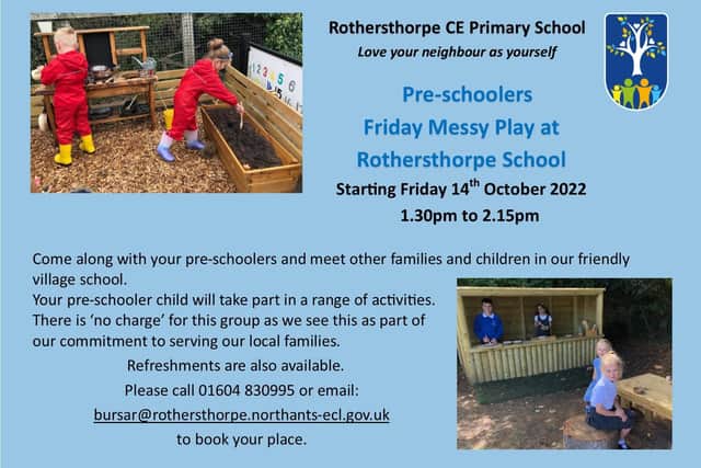 Friday Messy Play for Pre-schoolers at Rothersthorpe