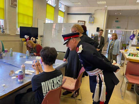 The Lord-Lieutenant visited Workbridge, part of St Andrew's Healthcare in Northampton