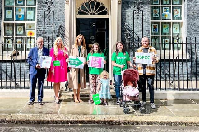 Louise Pentland delivered the ‘Fight for a Fair Start’ petition with parents and the NSPCC to Downing Street on Monday.