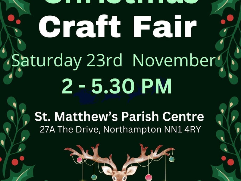 A Christmas craft fair will take place at St Matthew's Parish Centre in Kinglsey on Saturday November 23 from 2pm to 5.30pm. There will be 24 stalls of handmade goods, snacks, cakes, drinks and activities. Entry is free.