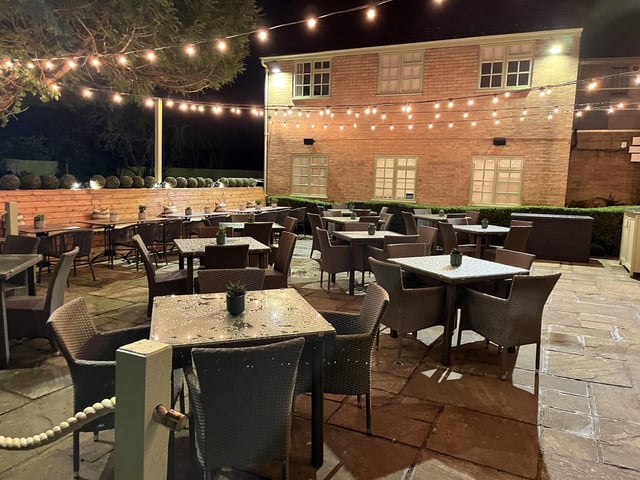 There might be rain drops on the tables right now, but imagine sipping a cold pint of cider in this area this summer!