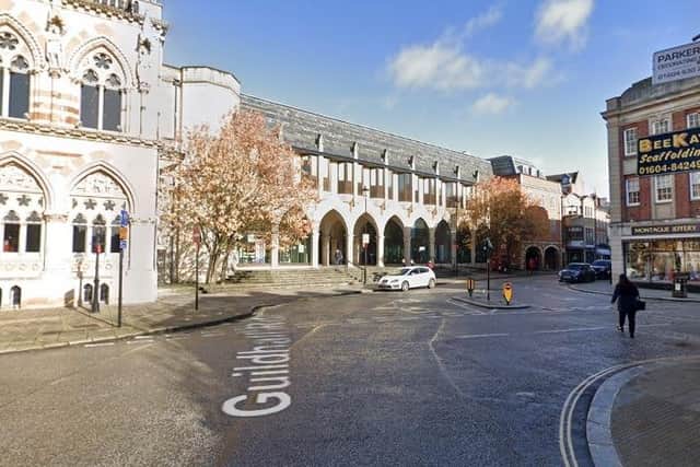 The man was found at the top of Guildhall Road, close to the junction with Derngate and St Giles’ Street.