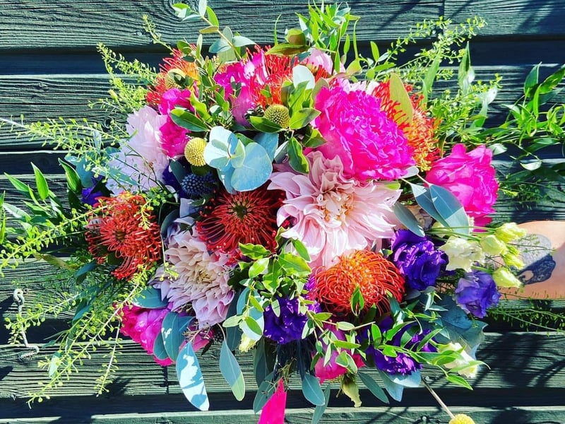 Work examples of Nicky Pritchard, a Northamptonshire florist and event stylist, pictured by her.