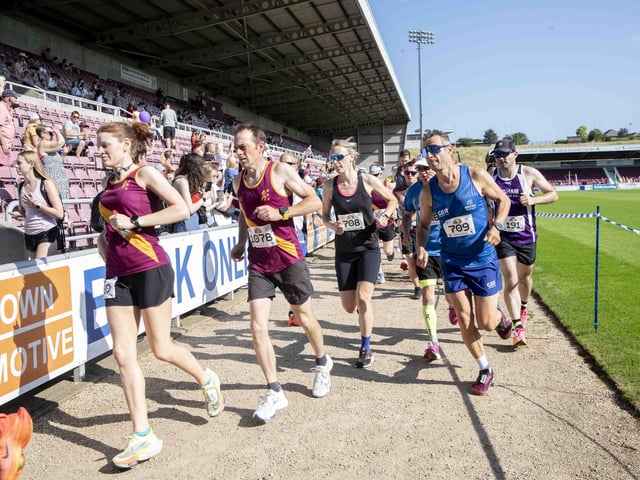 Hundreds of runners took part in the race on Sunday June 25, which started and finished at Sixfields stadium.