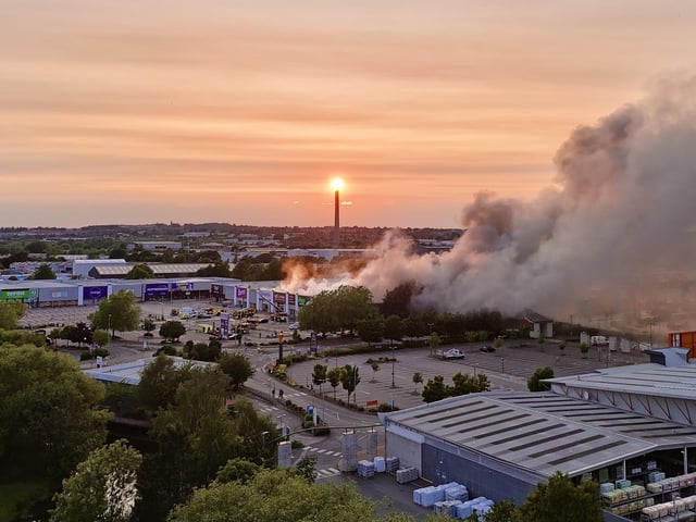Smoke billowed across the town from Saturday afternoon until Monday morning