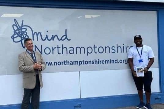 (left) Nick Tite, Northamptonshire Mind's fundraising and communications officer and (right) Alex Osamu, Mind’s Hospital At Home support worker.